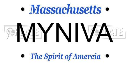 MYNIVA Massachusetts License Plate