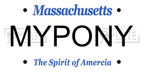 MYPONY Massachusetts License Plate