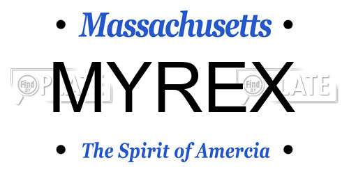 MYREX Massachusetts License Plate