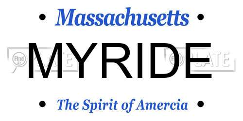 MYRIDE Massachusetts License Plate