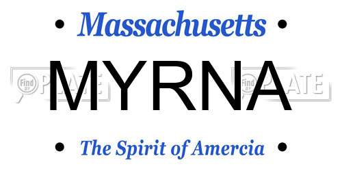 MYRNA Massachusetts License Plate