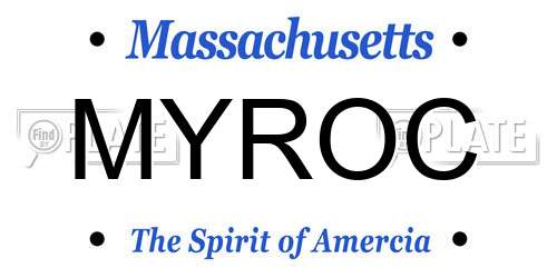 MYROC Massachusetts License Plate