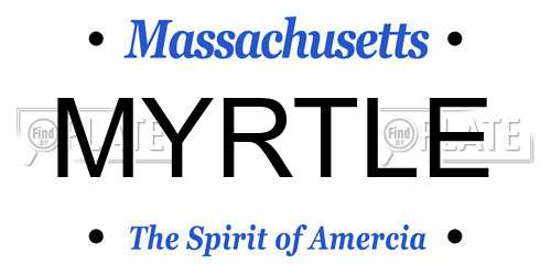 MYRTLE Massachusetts License Plate