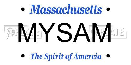 MYSAM Massachusetts License Plate