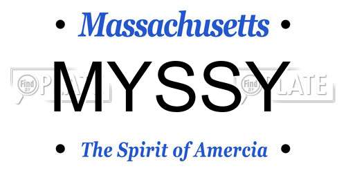 MYSSY Massachusetts License Plate