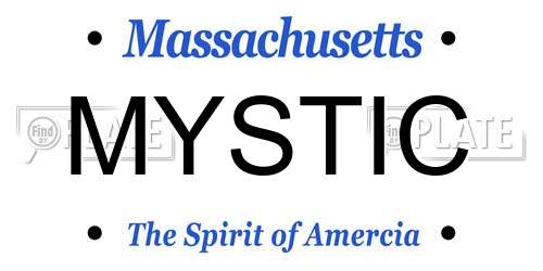 MYSTIC Massachusetts License Plate