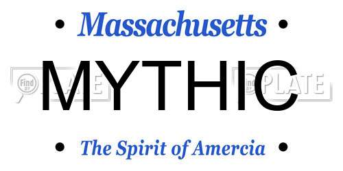 MYTHIC Massachusetts License Plate