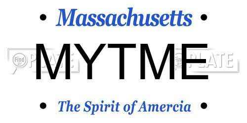 MYTME Massachusetts License Plate