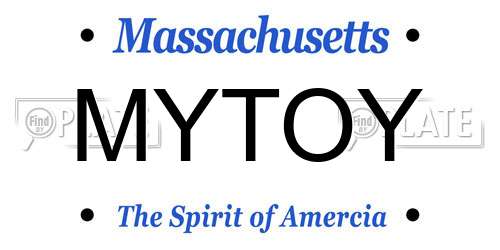 MYTOY Massachusetts License Plate