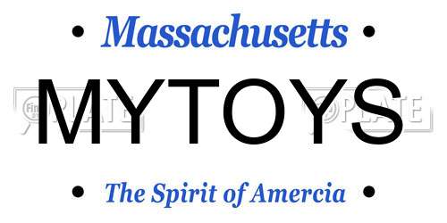 MYTOYS Massachusetts License Plate