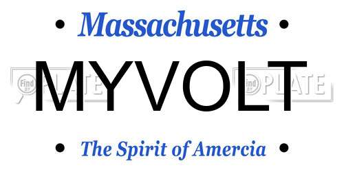MYVOLT Massachusetts License Plate