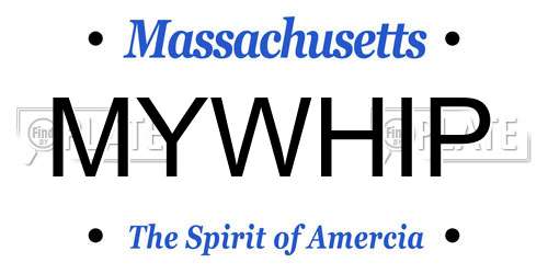 MYWHIP Massachusetts License Plate