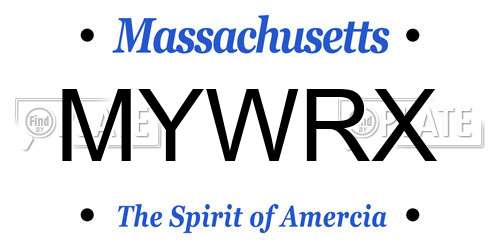 MYWRX Massachusetts License Plate