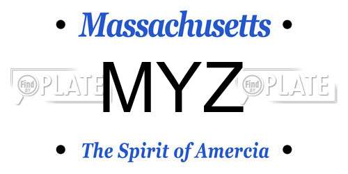 MYZ Massachusetts License Plate