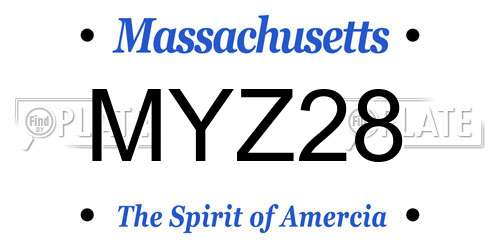 MYZ28 Massachusetts License Plate