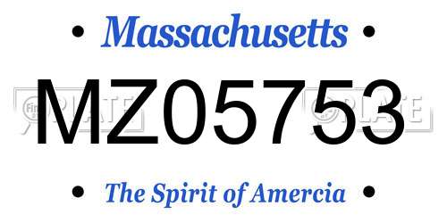 MZ05753 Massachusetts License Plate