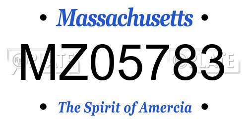 MZ05783 Massachusetts License Plate