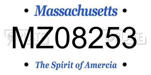MZ08253 Massachusetts License Plate