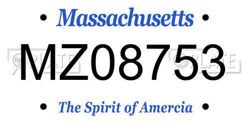 MZ08753 Massachusetts License Plate