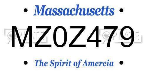 MZ0Z479 Massachusetts License Plate