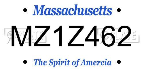 MZ1Z462 Massachusetts License Plate