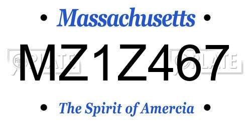 MZ1Z467 Massachusetts License Plate