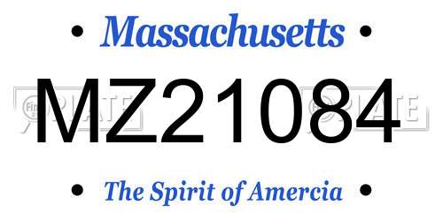 MZ21084 Massachusetts License Plate