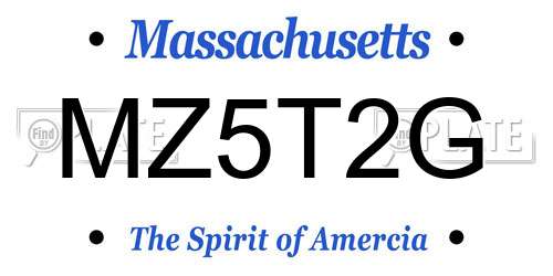 MZ5T2G Massachusetts License Plate