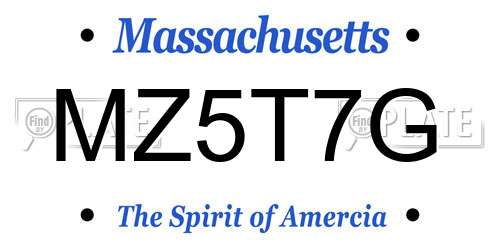 MZ5T7G Massachusetts License Plate