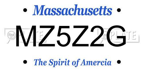 MZ5Z2G Massachusetts License Plate