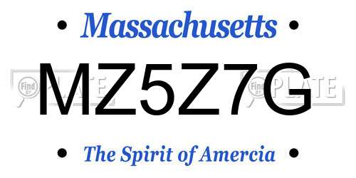 MZ5Z7G Massachusetts License Plate