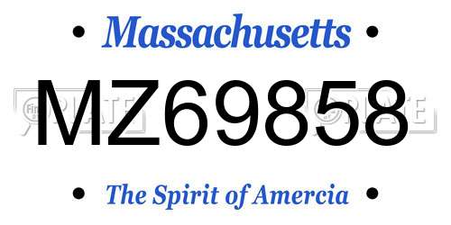 MZ69858 Massachusetts License Plate