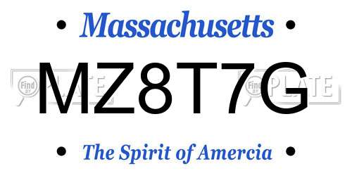 MZ8T7G Massachusetts License Plate