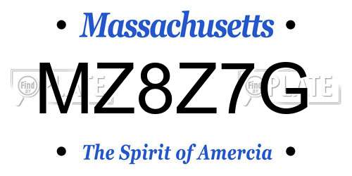 MZ8Z7G Massachusetts License Plate