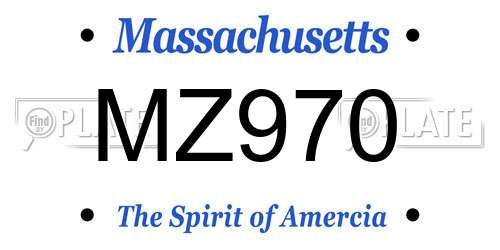 MZ970 Massachusetts License Plate