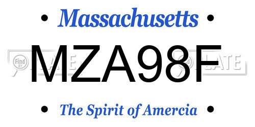 MZA98F Massachusetts License Plate