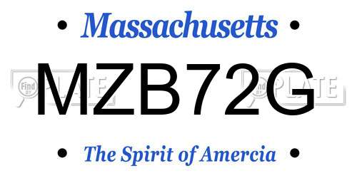 MZB72G Massachusetts License Plate
