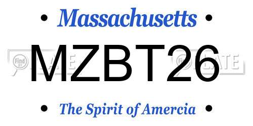 MZBT26 Massachusetts License Plate