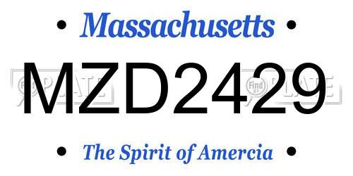 MZD2429 Massachusetts License Plate