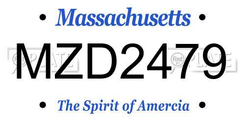 MZD2479 Massachusetts License Plate