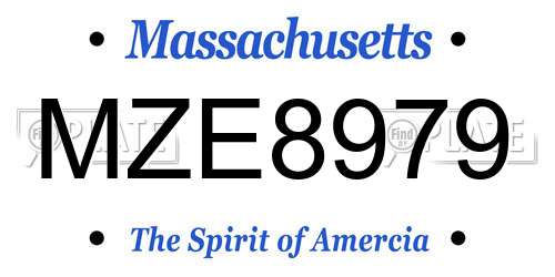MZE8979 Massachusetts License Plate