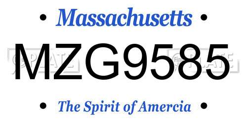 MZG9585 Massachusetts License Plate