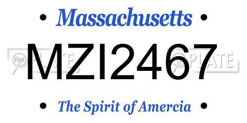 MZI2467 Massachusetts License Plate