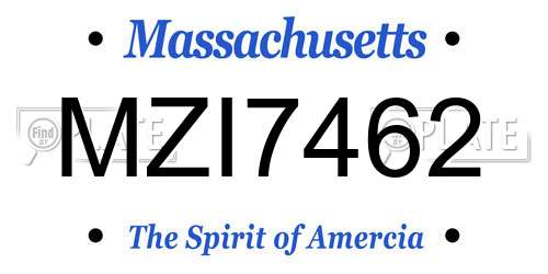 MZI7462 Massachusetts License Plate