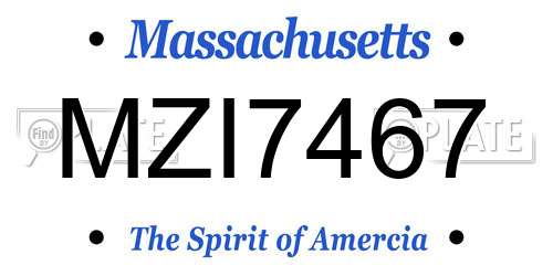 MZI7467 Massachusetts License Plate