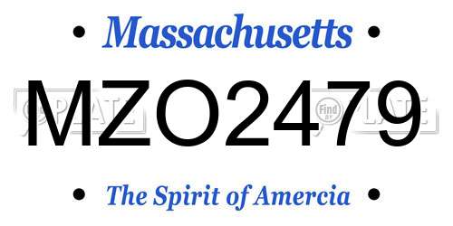 MZO2479 Massachusetts License Plate