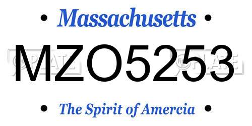 MZO5253 Massachusetts License Plate