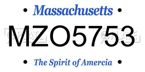 MZO5753 Massachusetts License Plate