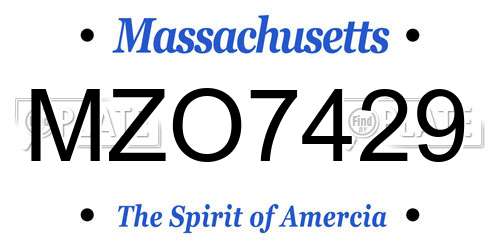MZO7429 Massachusetts License Plate