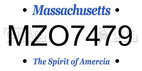 MZO7479 Massachusetts License Plate